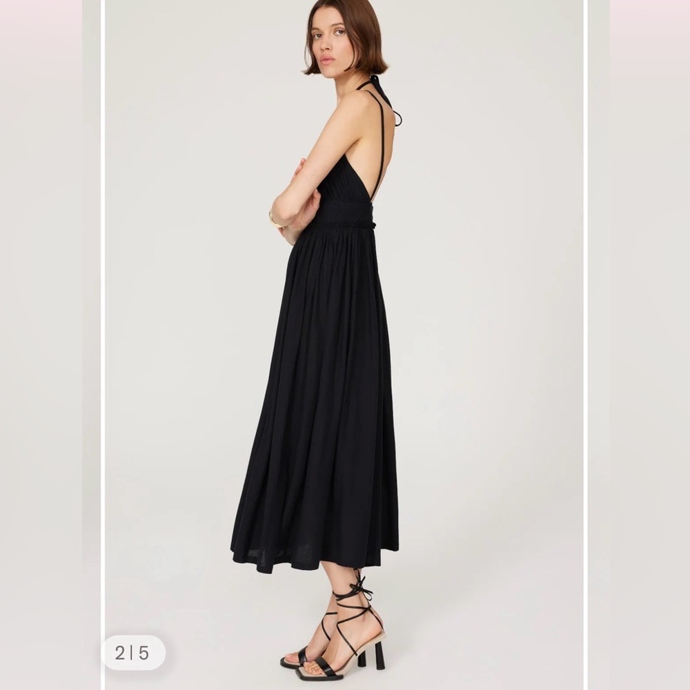 Ulla Johnson Freya Cutout Cotton Jersey Black Midi Dress - Picture 11 of 14